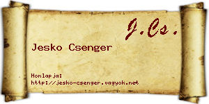 Jesko Csenger névjegykártya